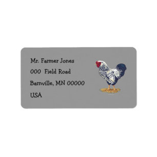 Etiqueta Gallo atado plata de Wyandotte