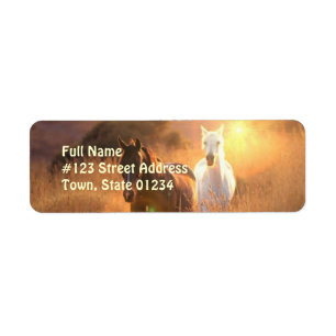Etiqueta galopante del remite del caballo salvaje
