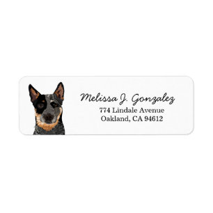Etiqueta Ganado bovino Perro Heeler azul Perro