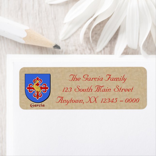 Etiqueta Garcia Heraldic Shield (In situ)