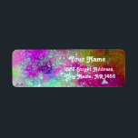 Etiqueta GARDEN OF THE LOST SHADOWS, Pink Teal Blue Purple<br><div class="desc">Elegant whimsical , colourful magic leaves and plants in gold sparkles..watercolor painting with golden and silver foil The theme concerns archetypes and medieval alchemic symbolism . This is a distilled vision from occidental and oriental collective imaginary searching remote images from the deep in the mysterious garden of the lost shadows.Easy...</div>