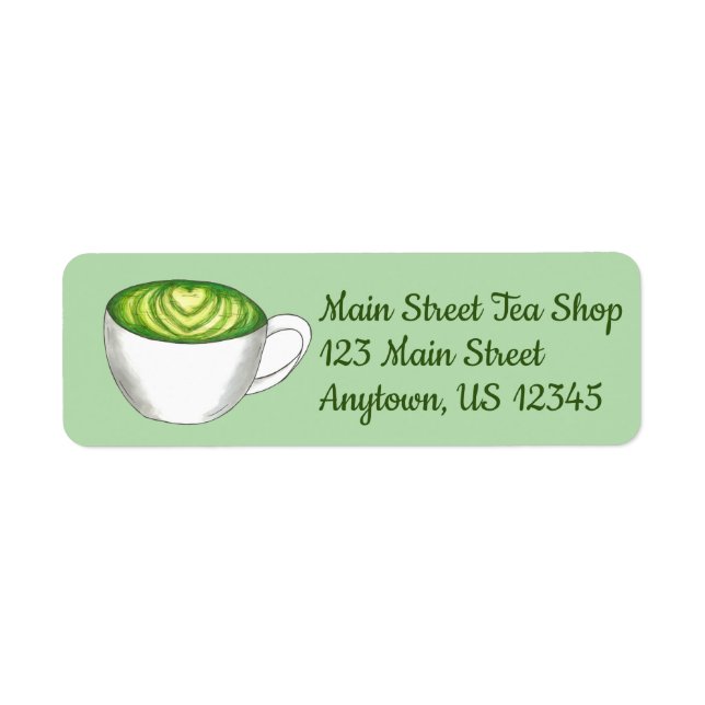 Etiqueta Gastronomía de té verde mate en japonés (Frente)