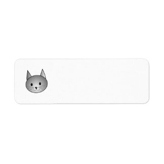 Etiqueta Gato. Adorable Diseño Gray Kitty.