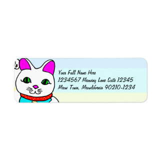 Etiqueta Gato Afortunado Kawaii