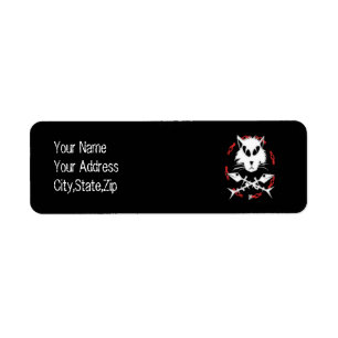 Etiqueta gato de hueso