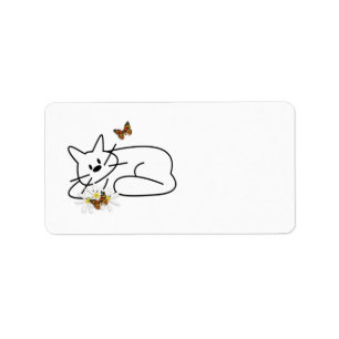 Etiqueta Gato del Doodle