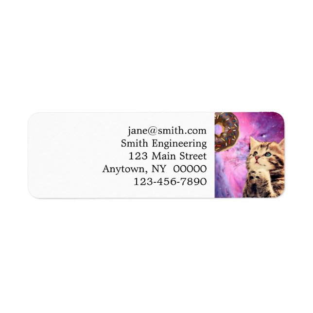 Etiqueta Gato deseando donut (Frente)