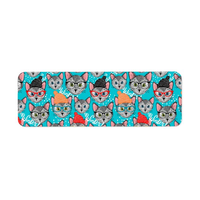 Etiqueta Gato en el gorra (Frente)