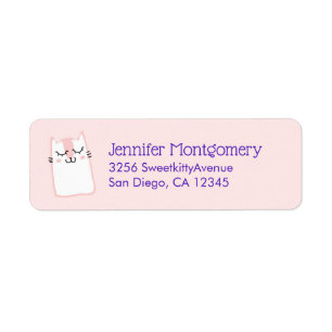 Etiqueta Gato gatito gatito durmiente rosado