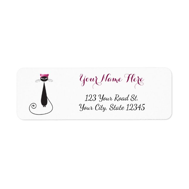 Etiqueta Gato Kitty Gorra Rosa (Frente)