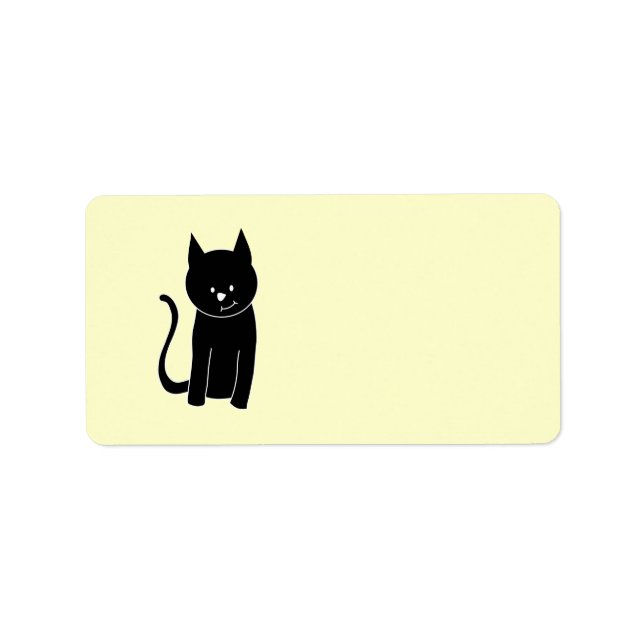 Etiqueta Gato negro lindo (Frente)