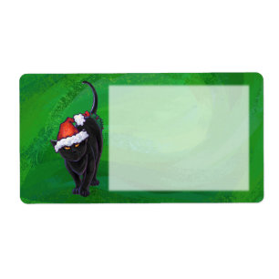 Etiqueta Gato negro navidad en verde