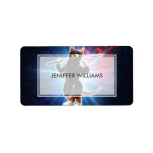 Etiqueta Gato Ninja en el espacio.