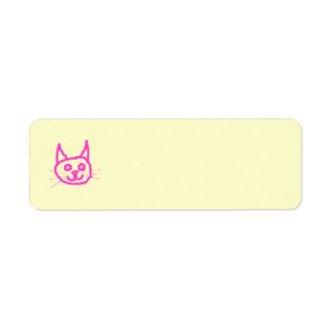 Etiqueta Gato rosado brillante