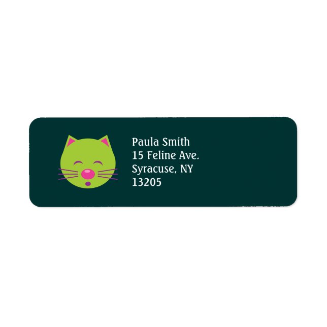 Etiqueta Gato verde dormido (Frente)
