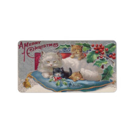Etiqueta Gato y gatos Navidades victorianos gatos y gatos n