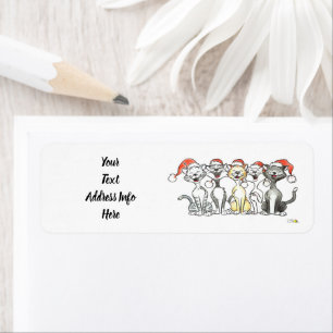 Etiqueta Gatos alegres de la Navidad de las Feliz Feliz