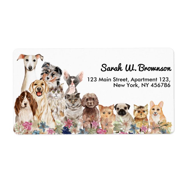 Etiqueta Gatos blancos Mascota Vet (Frente)