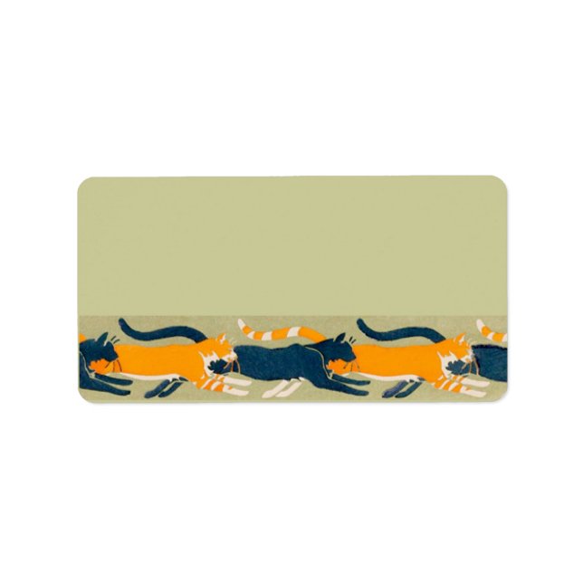 Etiqueta Gatos de Art Nouveau (Frente)