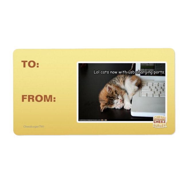 Etiqueta Gatos lol con USB (Frente)