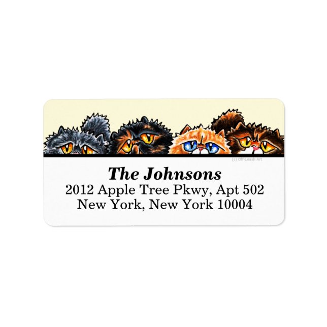 Etiqueta Gatos malcriados persas y crema (Frente)