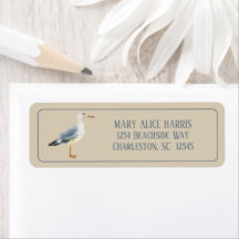 Gaviota de playa en acuarela personalizada