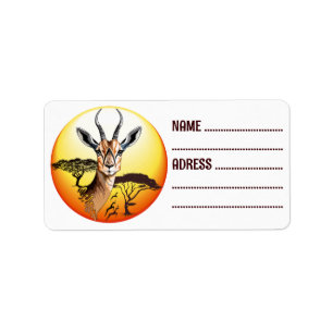 Etiqueta Gazelle Animal salvaje Antelope africano