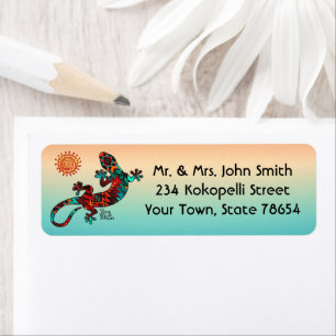 Etiqueta Gecko Lizard Y Sun