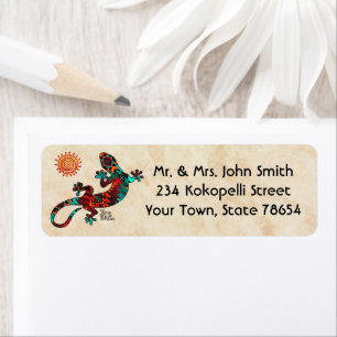 Etiqueta Gecko Lizard Y Sun