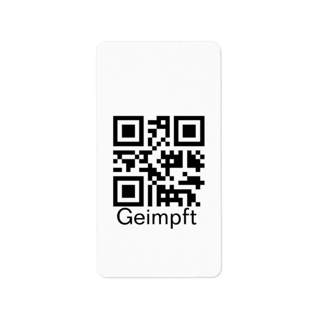Etiqueta Geimpft mit QR-Code (Frente)