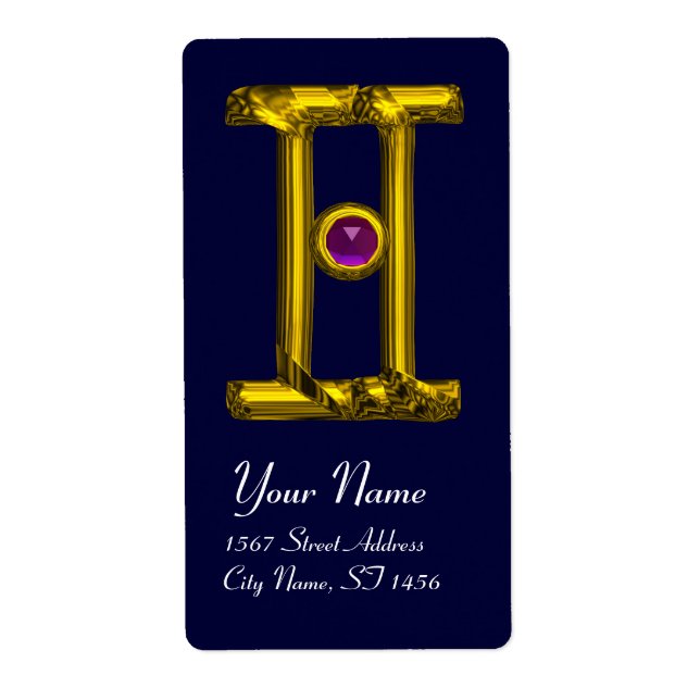 Etiqueta GEMINI ZODIAC CUMPLEAÑOS JEWEL Purple Alexandrite (Frente)