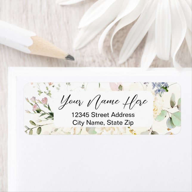 Etiqueta Género del oso verde Baby Shower floral neutro (In situ)