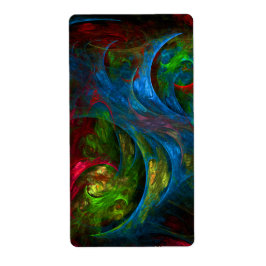 Etiqueta Génesis Azul Resumen Arte Fractal