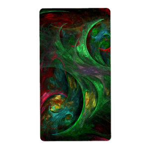 Etiqueta Génesis Green Resumen Arte Fractal