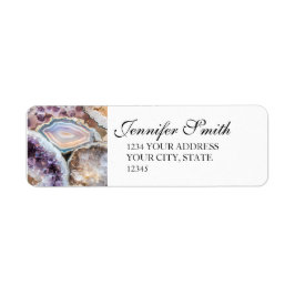 Etiqueta Geode Crystal Wedding Return address Labels 