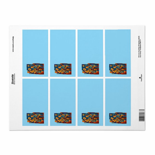 Etiqueta Geometric Magi - Three Wise Men Christmas Star Art (Hoja Entera)