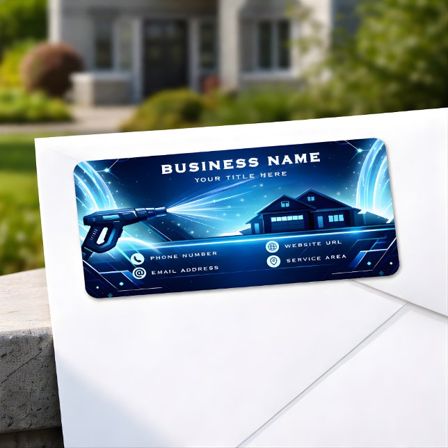 Etiqueta Geometric Residential Pressure Washing Glow (Subido por el creador)