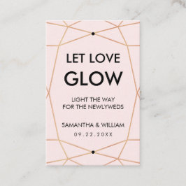 Etiqueta geométrica de palo de brillo de oro Rosa