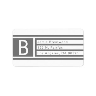 Etiqueta Geométrico moderno   Dirección de devolución gris