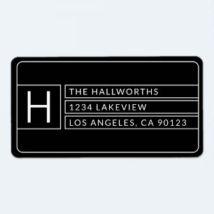 Etiqueta Geométrico moderno y exclusivo de estilo   Blanco 