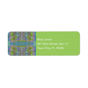 Etiqueta Geométrico verde azul púrpura