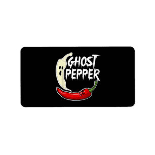 Etiqueta Ghost Pepper Funny Spicny Hot Halloween Ghost Pepp