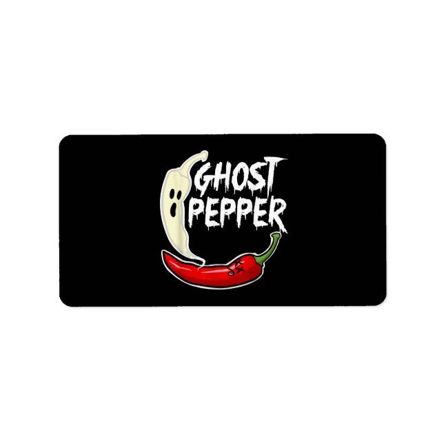 Etiqueta Ghost Pepper Funny Spicny Hot Halloween Ghost Pepp (Frente)