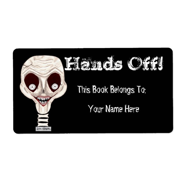 Etiqueta Ghoulish Skull Bookplate (Frente)