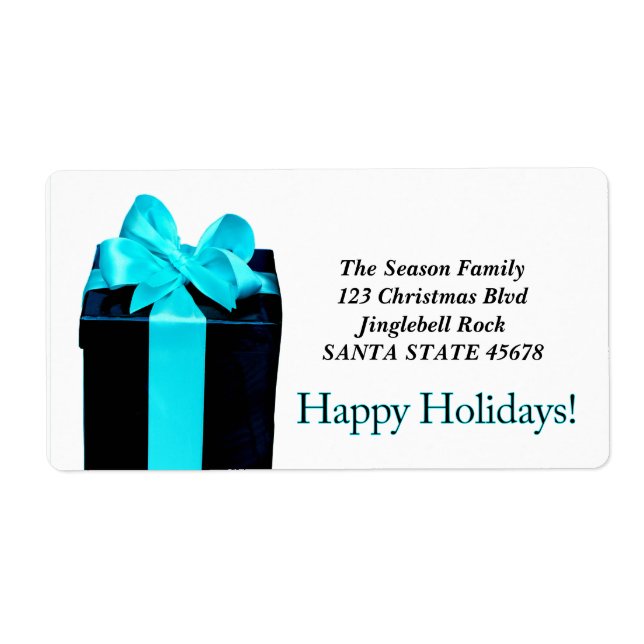 Etiqueta Gift Box Happy Holidays address label (Frente)