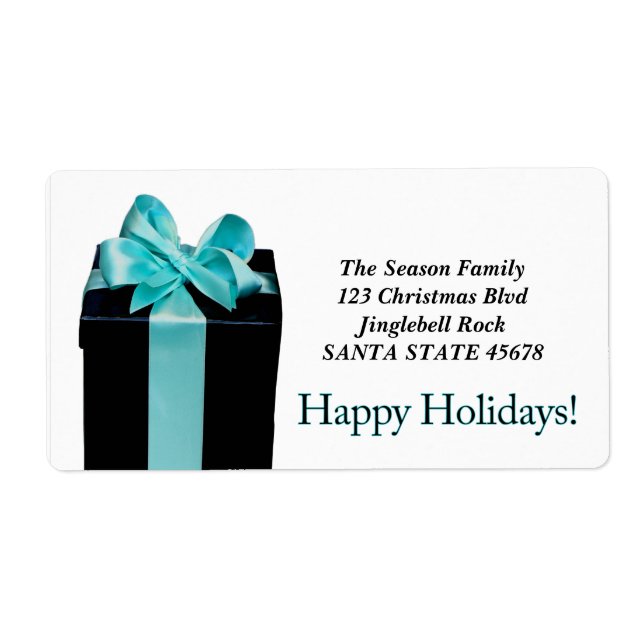 Etiqueta Gift Box Happy Holidays address label (Frente)