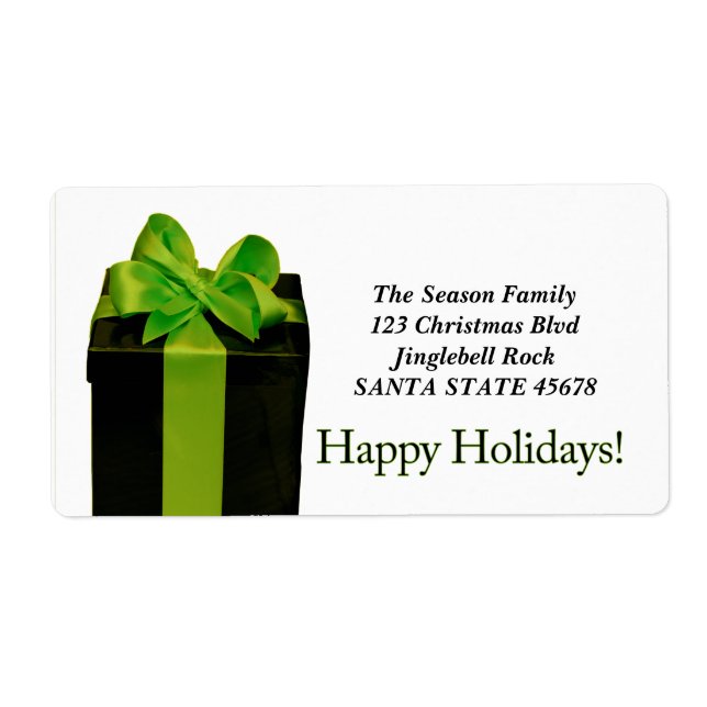 Etiqueta Gift Box Happy Holidays address label (Frente)
