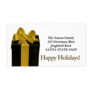 Etiqueta Gift Box Happy Holidays address label