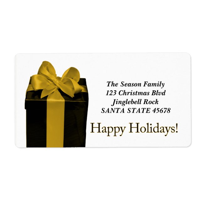 Etiqueta Gift Box Happy Holidays address label (Frente)