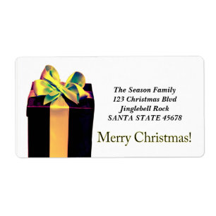 Etiqueta Gift Box Merry Christmas address label
